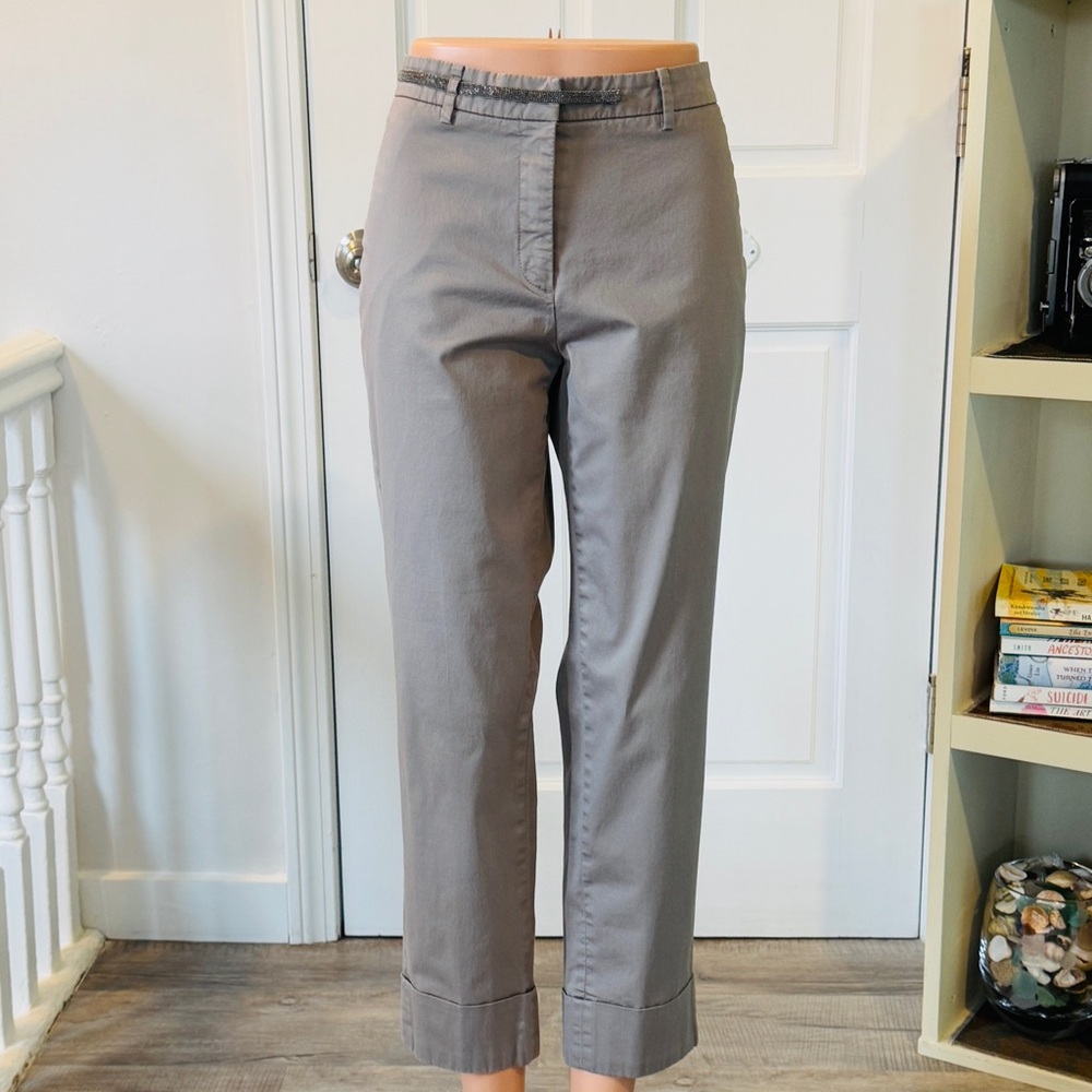 Cambio Krystal Cotton Chino Pants with Cuff (size 10)
